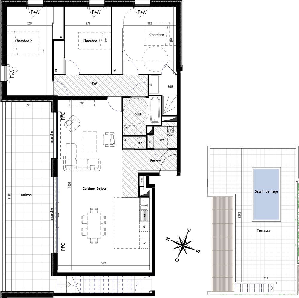 Plan Appartement T De M Neuf R Sidence Patio Nema Au Le