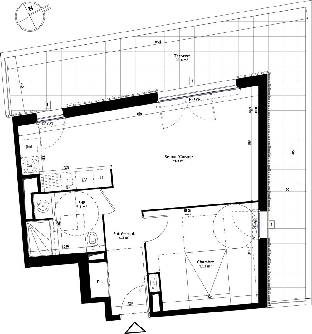 Plan Appartement T De M Neuf R Sidence Le Condor Montpellier