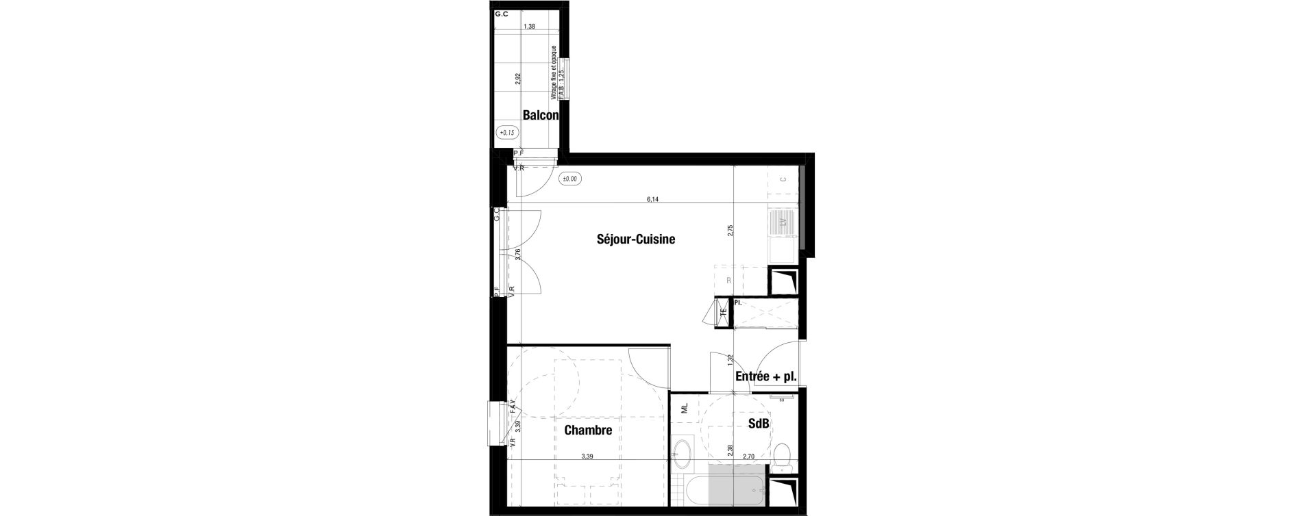 Appartement T2 de 42,52 m2 &agrave; Amb&eacute;rieu-En-Bugey Tiret les allymes