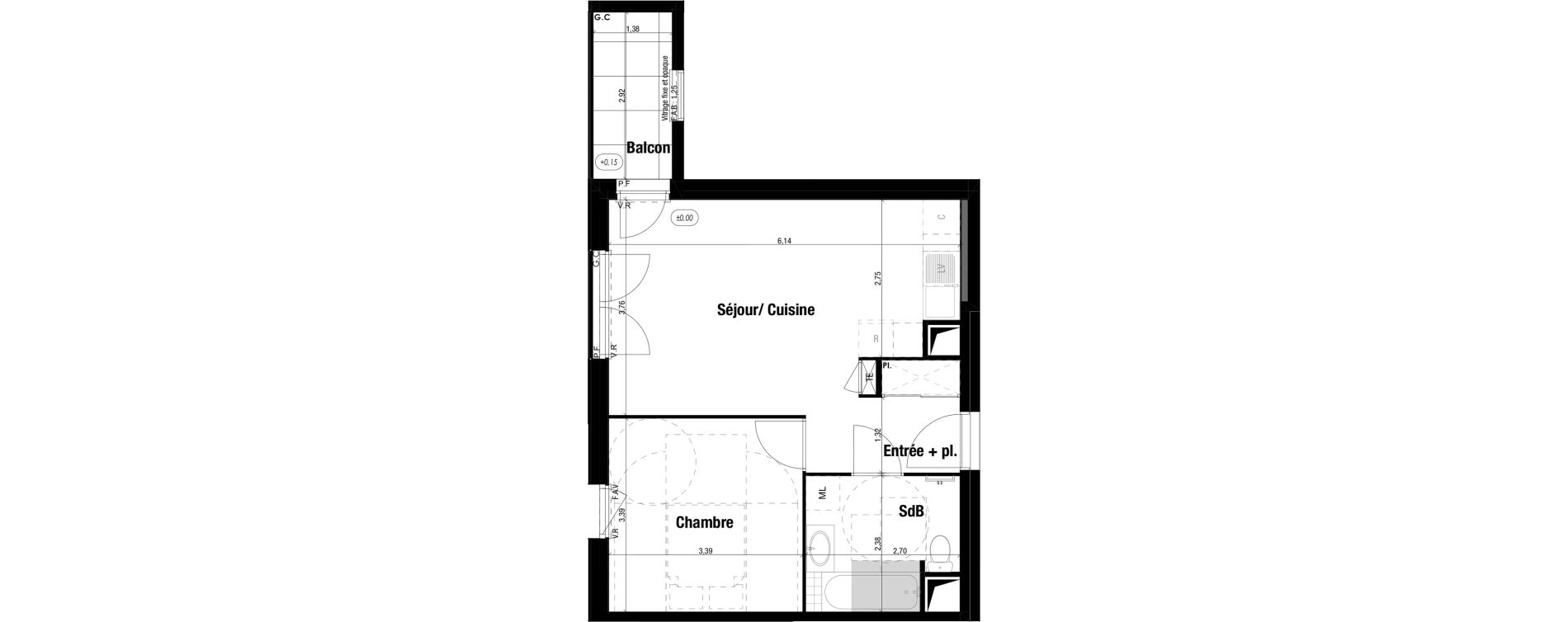 Appartement T2 de 42,48 m2 &agrave; Amb&eacute;rieu-En-Bugey Tiret les allymes