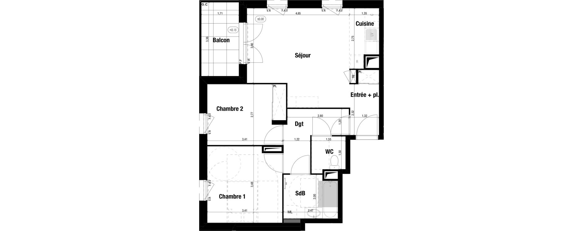 Appartement T3 de 59,95 m2 &agrave; Amb&eacute;rieu-En-Bugey Tiret les allymes