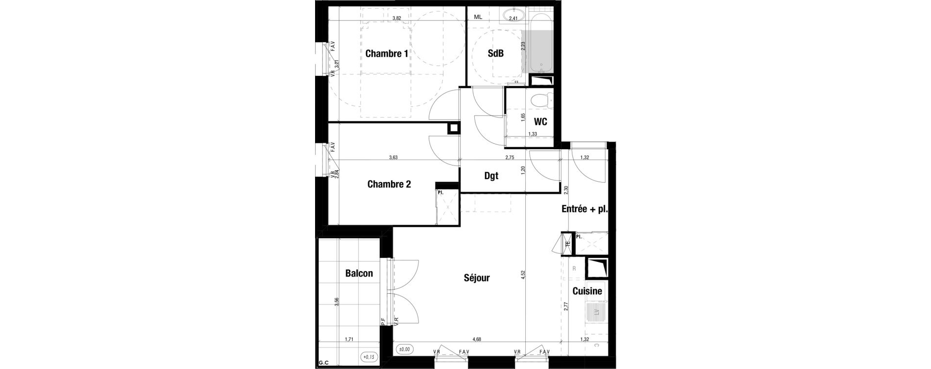 Appartement T3 de 61,15 m2 &agrave; Amb&eacute;rieu-En-Bugey Tiret les allymes