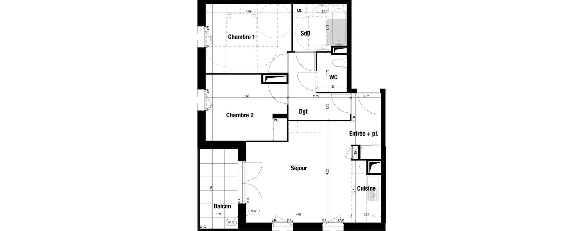 Appartement T3 de 60,75 m2 &agrave; Amb&eacute;rieu-En-Bugey Tiret les allymes
