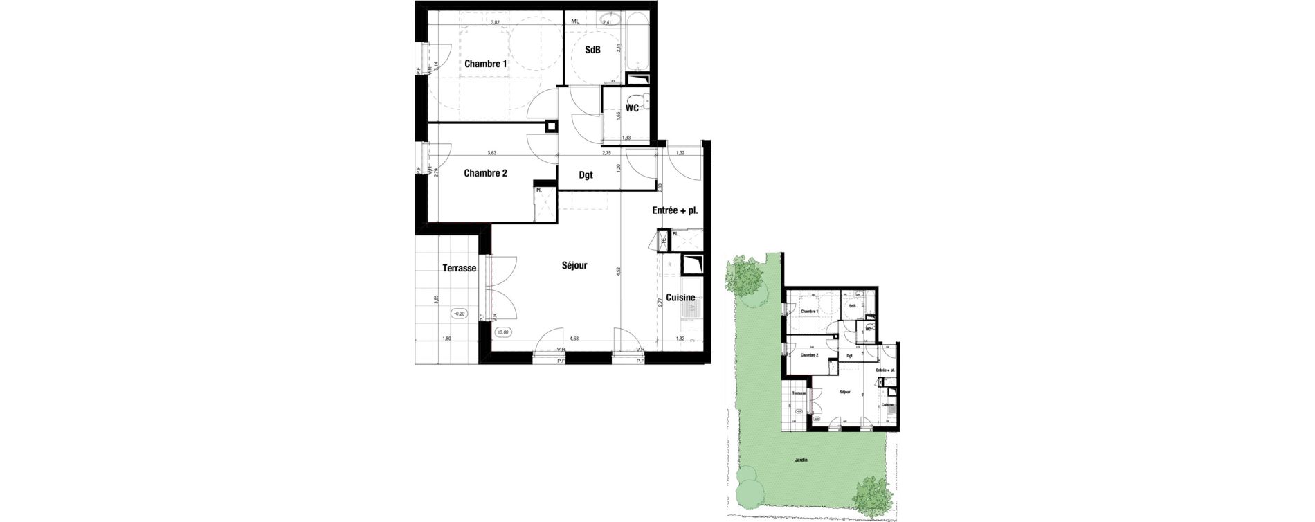 Appartement T3 de 60,41 m2 &agrave; Amb&eacute;rieu-En-Bugey Tiret les allymes