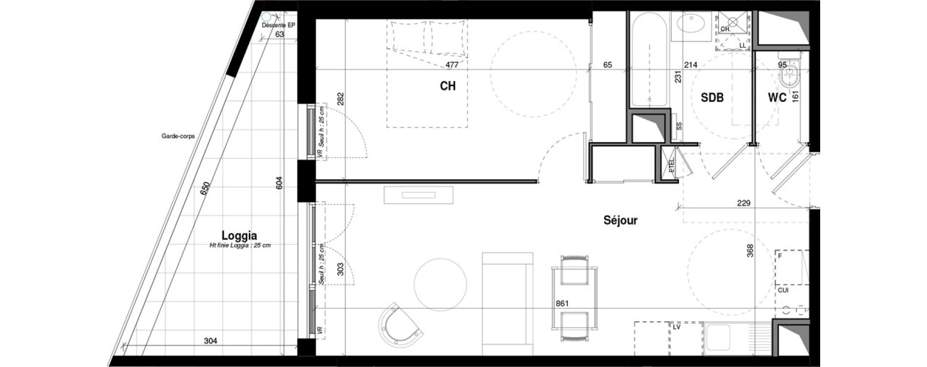 Appartement T2 de 48,82 m2 &agrave; Amb&eacute;rieu-En-Bugey Longeray - gare