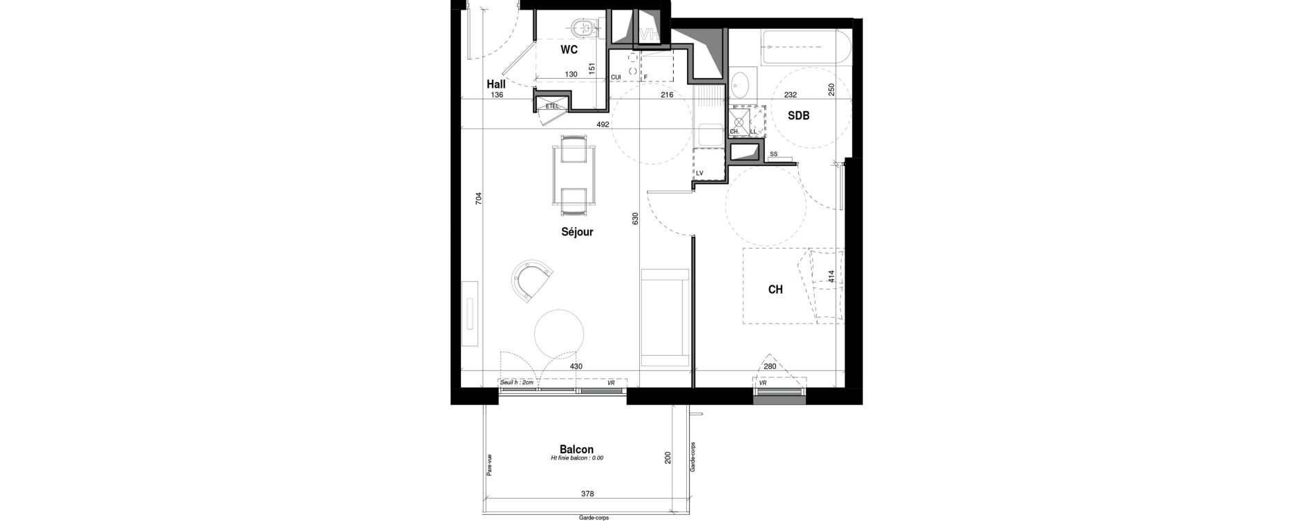 Appartement T2 de 46,61 m2 &agrave; Amb&eacute;rieu-En-Bugey Longeray - gare