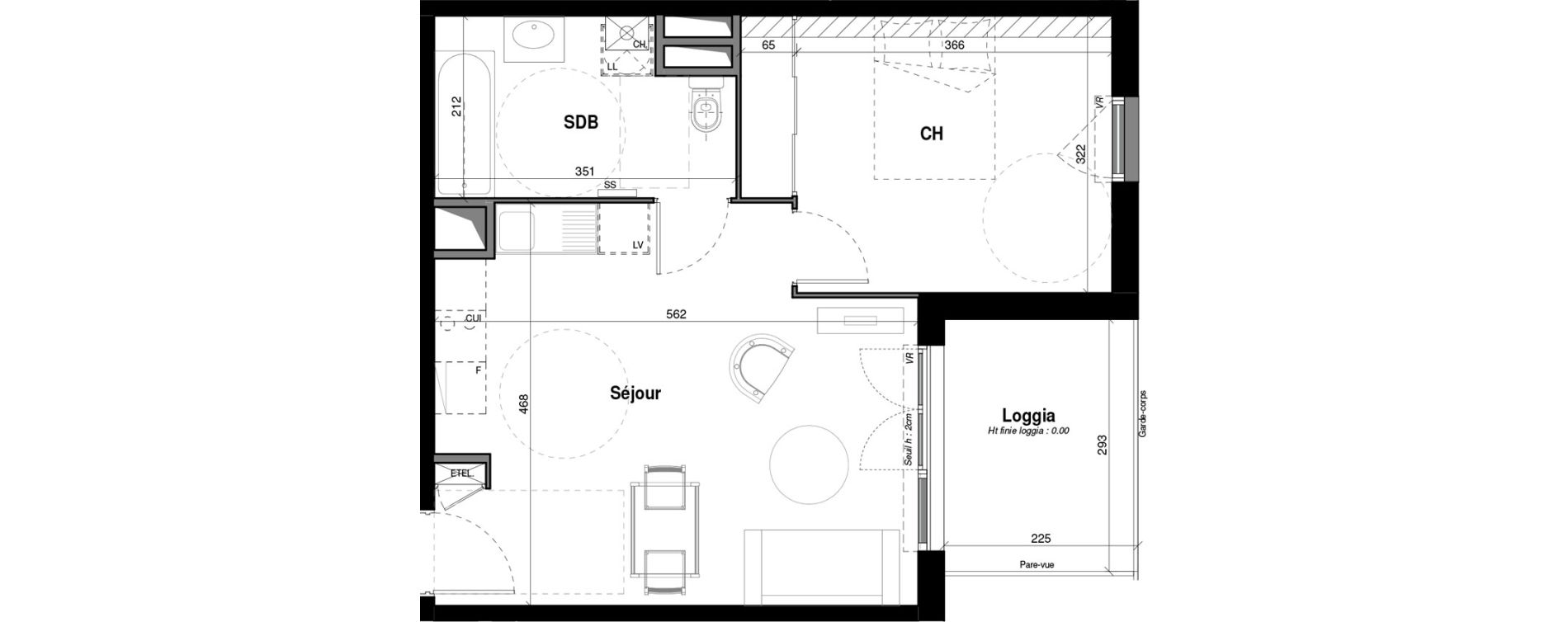 Appartement T2 de 43,90 m2 &agrave; Amb&eacute;rieu-En-Bugey Longeray - gare