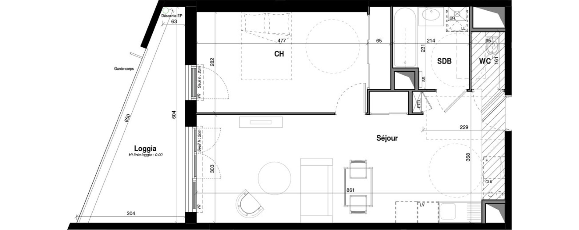 Appartement T2 de 48,82 m2 &agrave; Amb&eacute;rieu-En-Bugey Longeray - gare