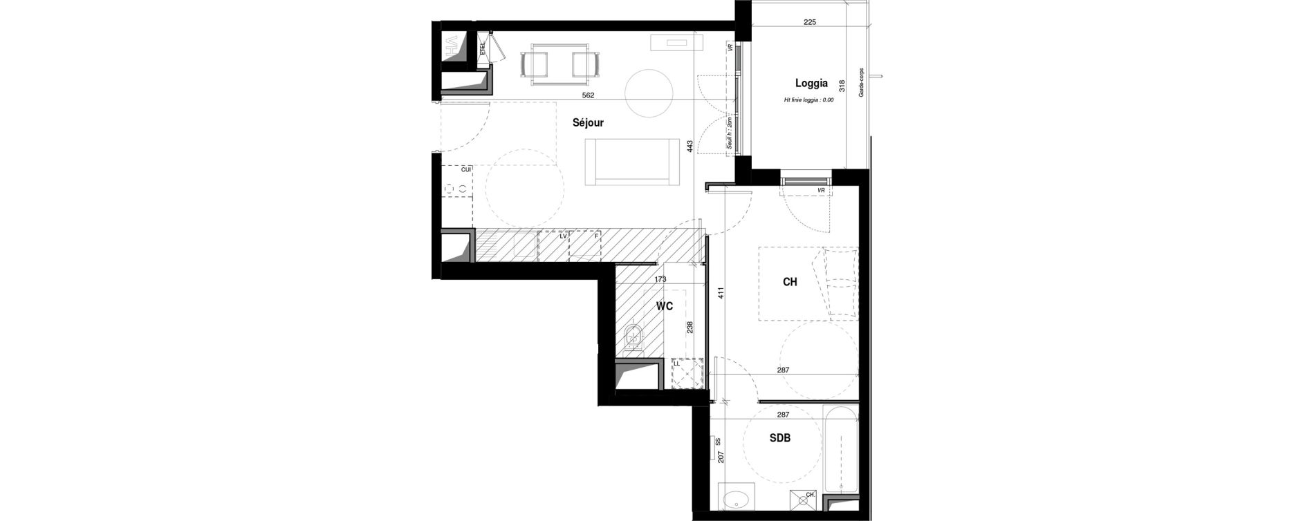 Appartement T2 de 43,49 m2 &agrave; Amb&eacute;rieu-En-Bugey Longeray - gare