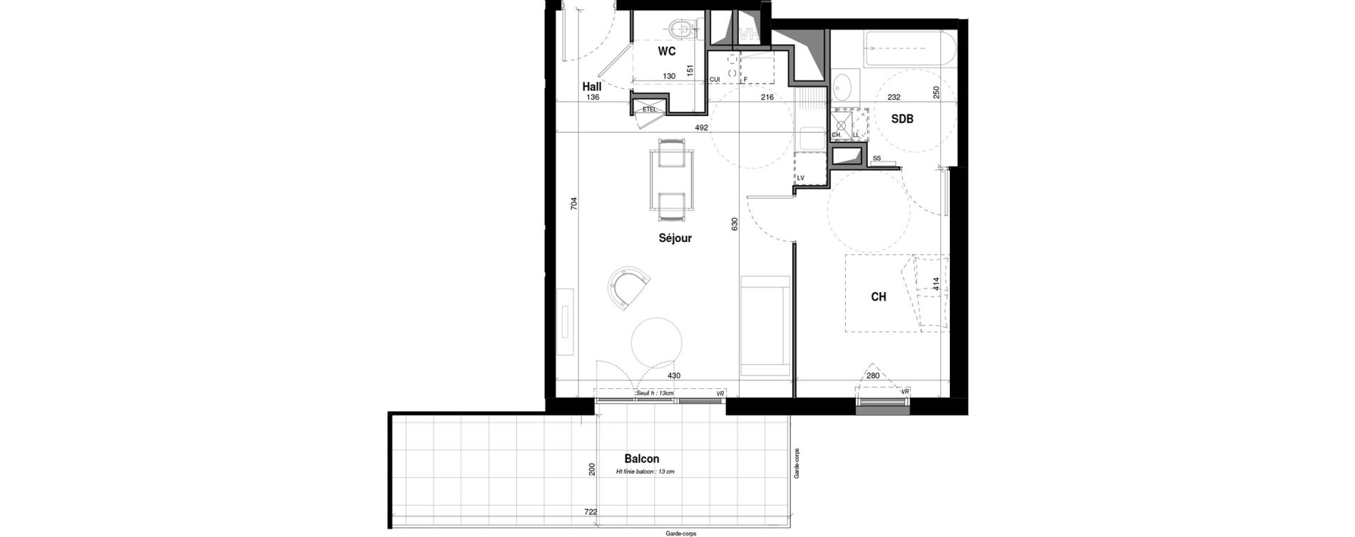 Appartement T2 de 46,62 m2 &agrave; Amb&eacute;rieu-En-Bugey Longeray - gare
