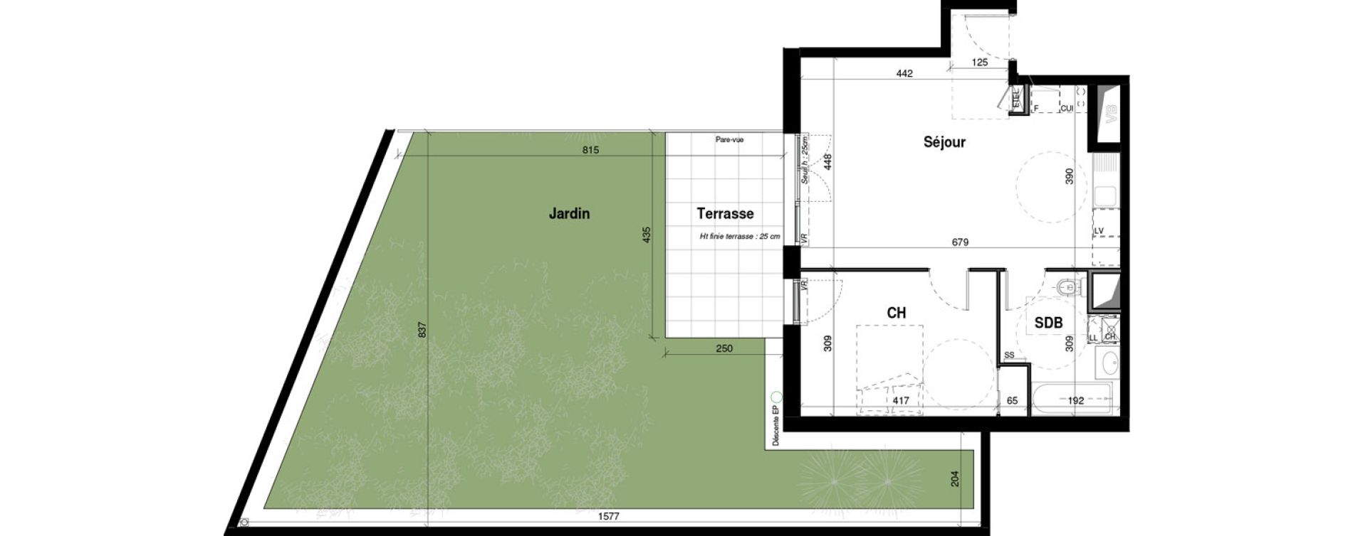 Appartement T2 de 49,24 m2 &agrave; Amb&eacute;rieu-En-Bugey Longeray - gare