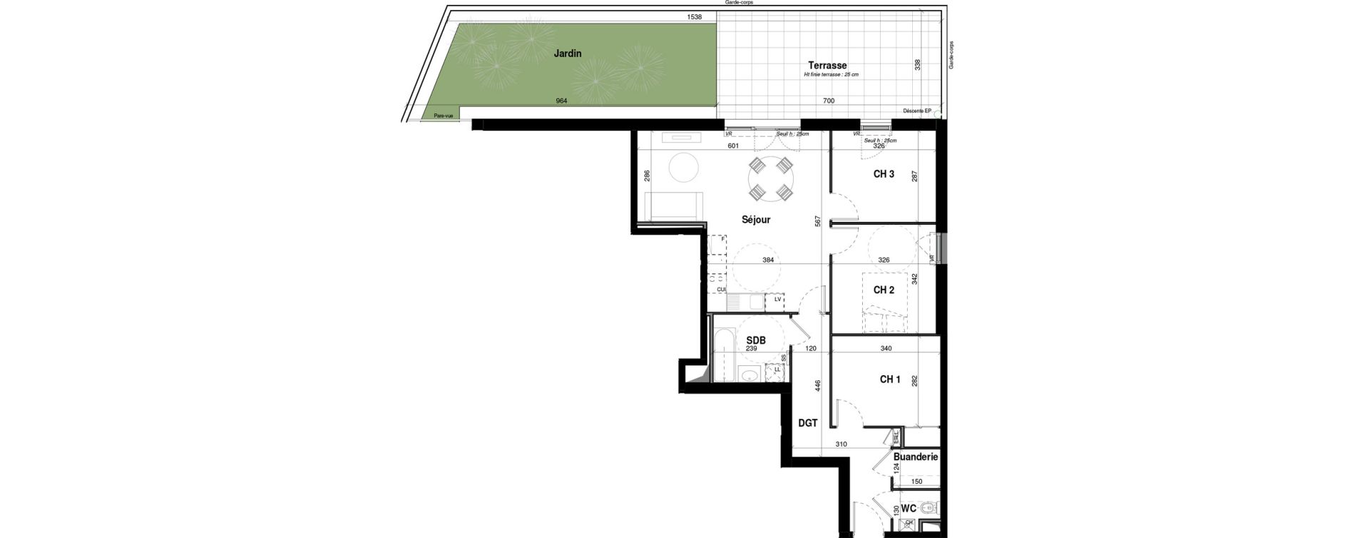 Appartement T4 de 77,58 m2 &agrave; Amb&eacute;rieu-En-Bugey Longeray - gare
