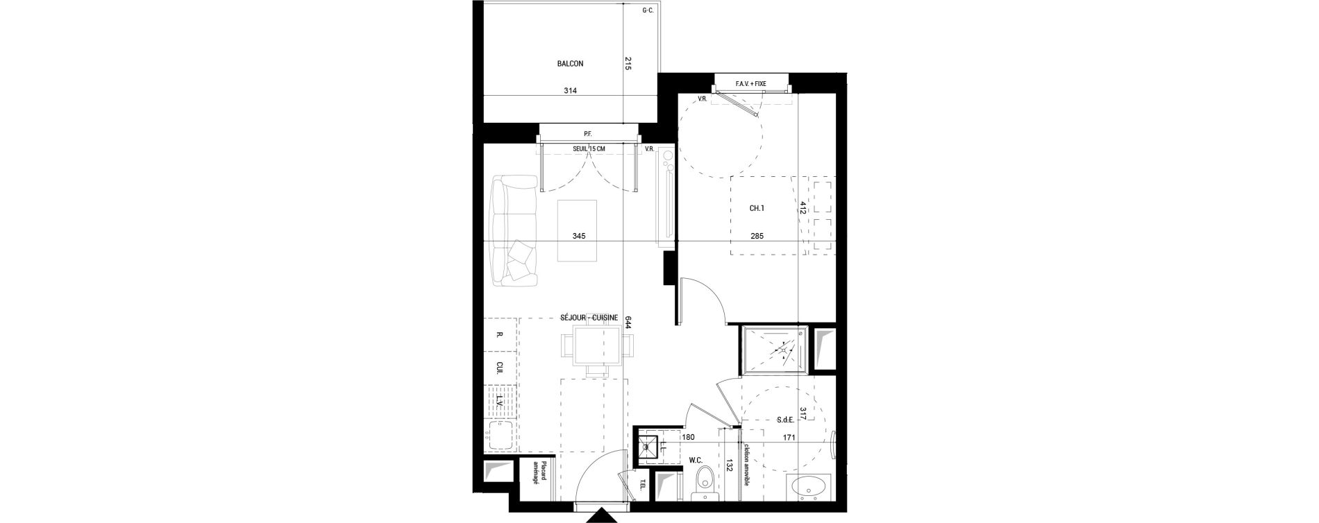 Appartement T2 de 41,00 m2 &agrave; Amb&eacute;rieu-En-Bugey Longeray - gare