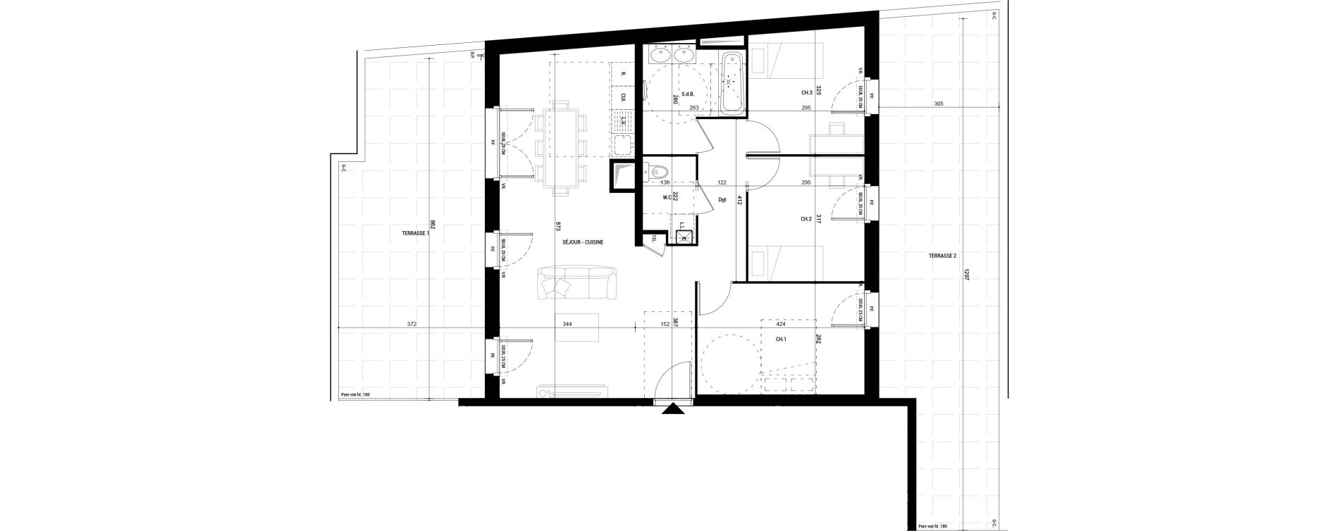 Appartement T4 de 80,10 m2 &agrave; Amb&eacute;rieu-En-Bugey Longeray - gare