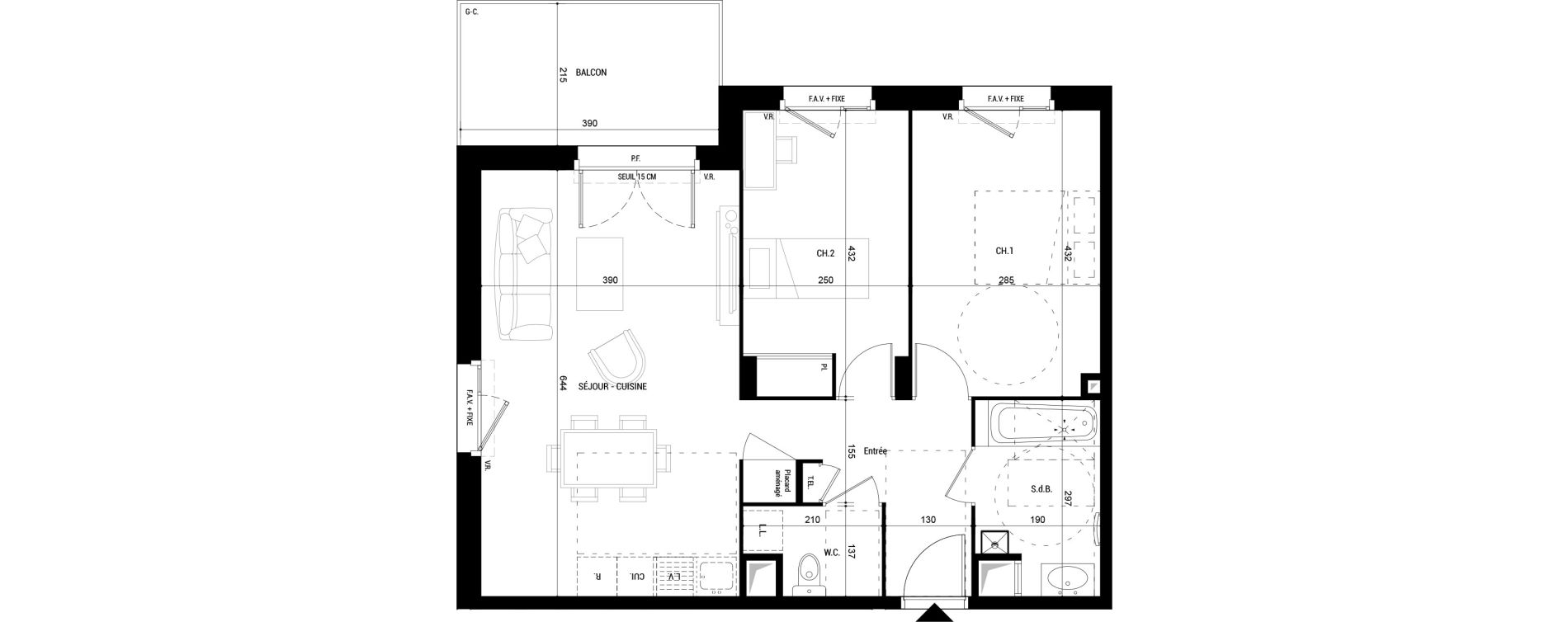 Appartement T3 de 62,35 m2 &agrave; Amb&eacute;rieu-En-Bugey Longeray - gare