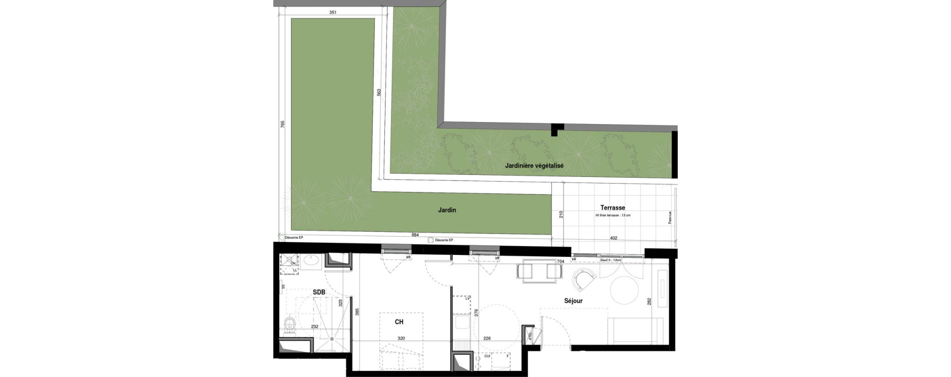 Appartement T2 de 40,29 m2 &agrave; Amb&eacute;rieu-En-Bugey Longeray - gare