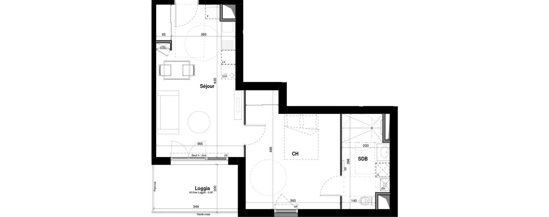 Appartement T2 de 45,38 m2 &agrave; Amb&eacute;rieu-En-Bugey Longeray - gare