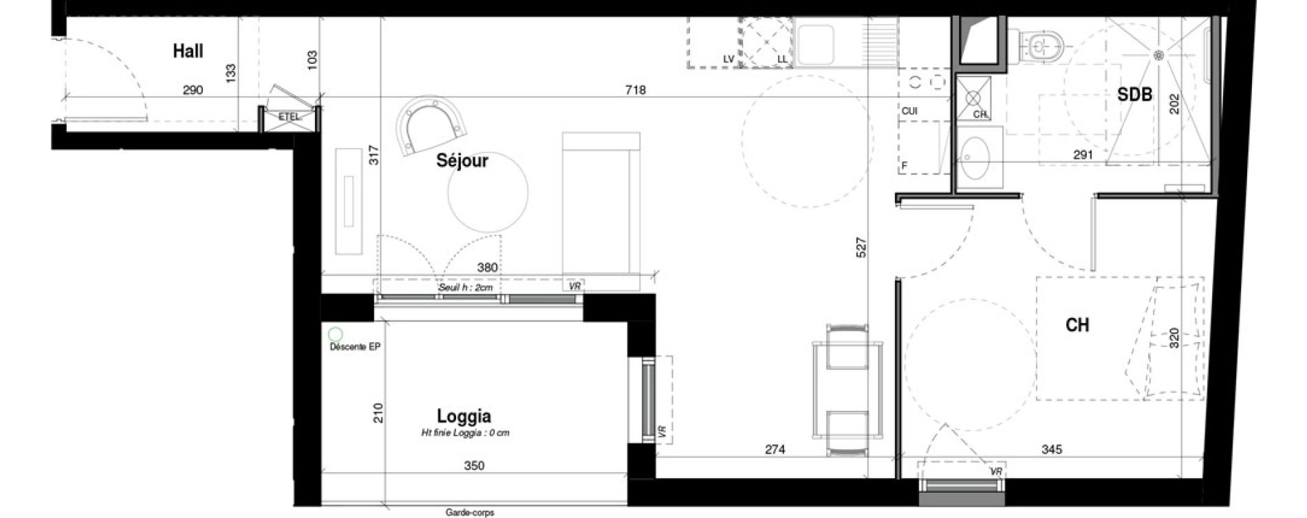 Appartement T2 de 48,21 m2 &agrave; Amb&eacute;rieu-En-Bugey Longeray - gare