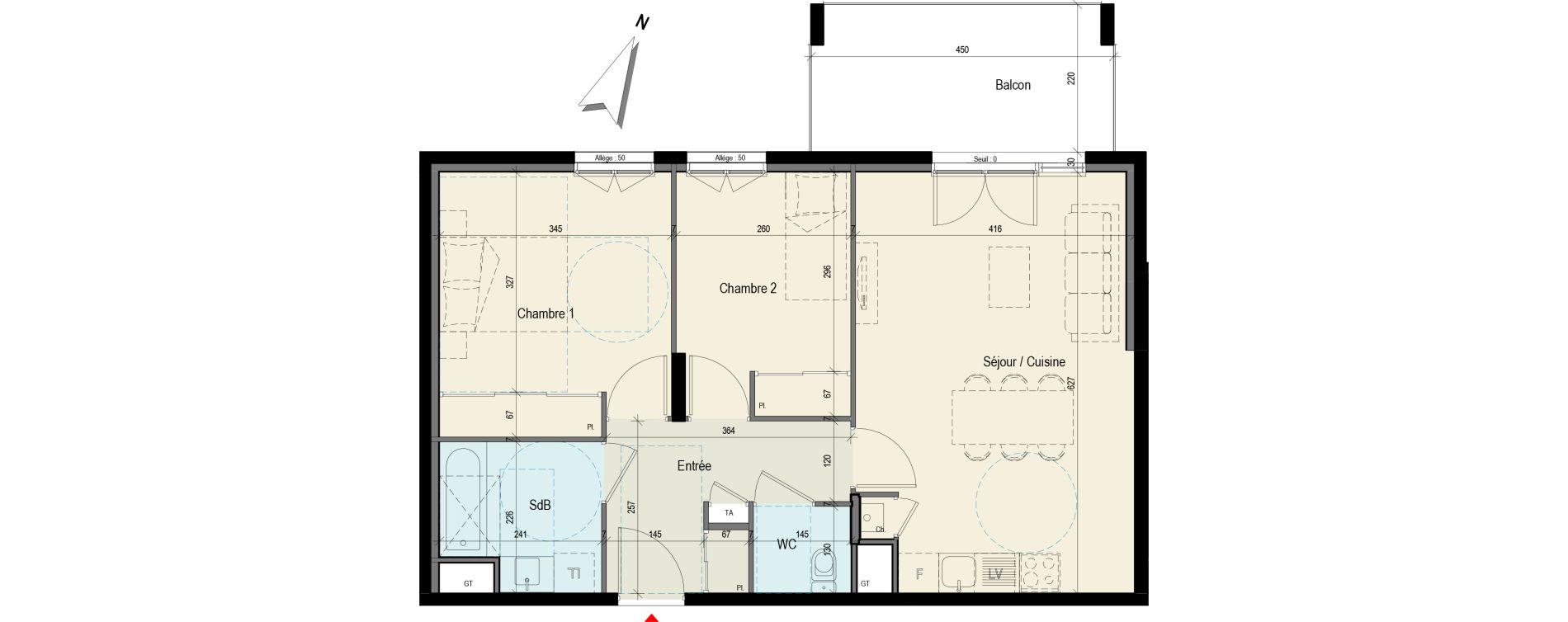 Appartement T3 de 61,47 m2 &agrave; Bellegarde-Sur-Valserine Centre