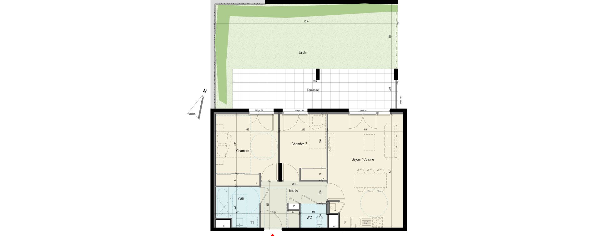 Appartement T3 de 61,84 m2 &agrave; Bellegarde-Sur-Valserine Centre