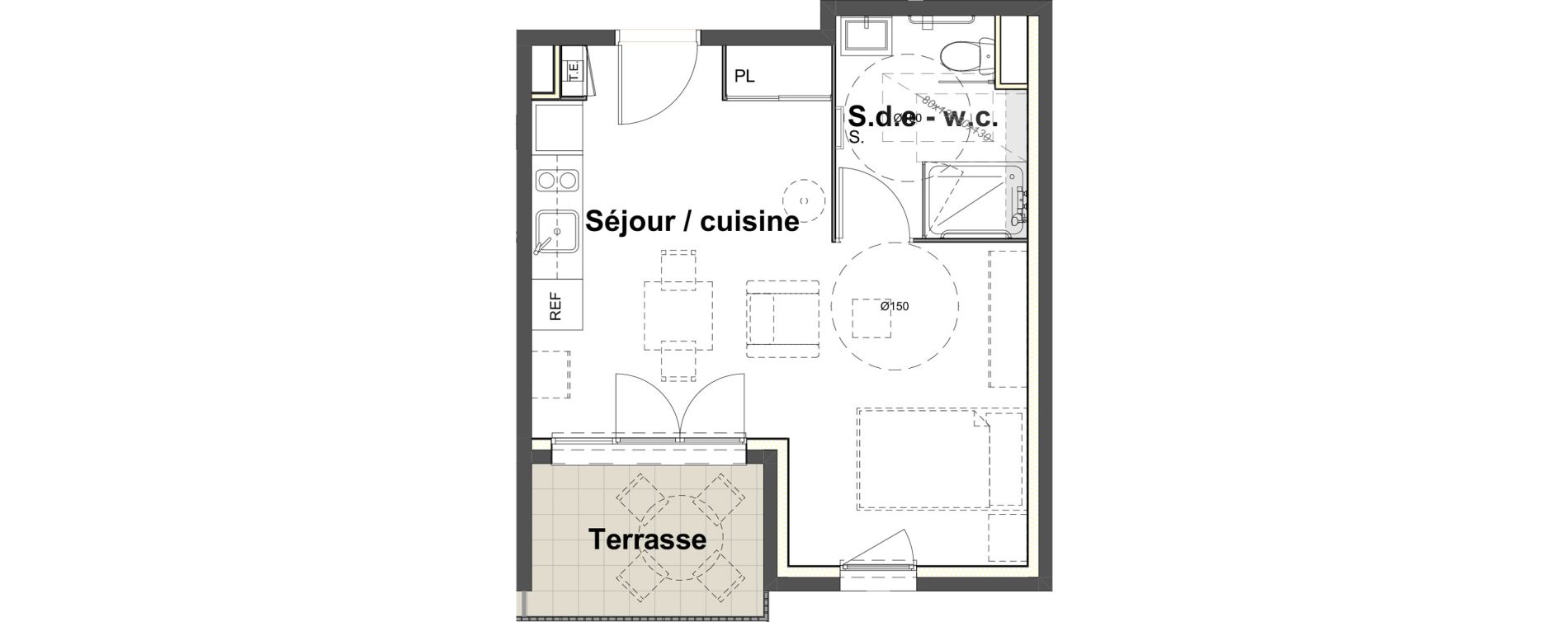 Appartement T1 meubl&eacute; de 30,91 m2 &agrave; Belley Centre