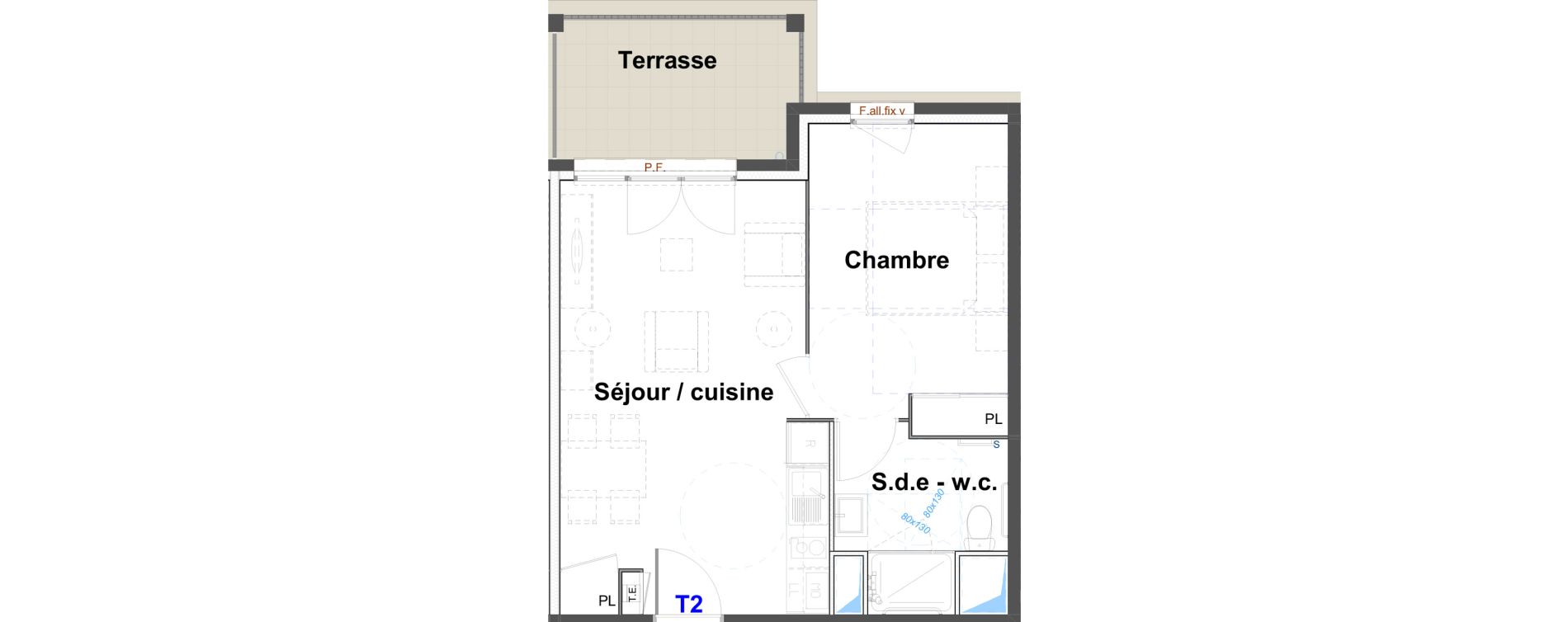 Appartement T2 meubl&eacute; de 38,99 m2 &agrave; Belley Centre