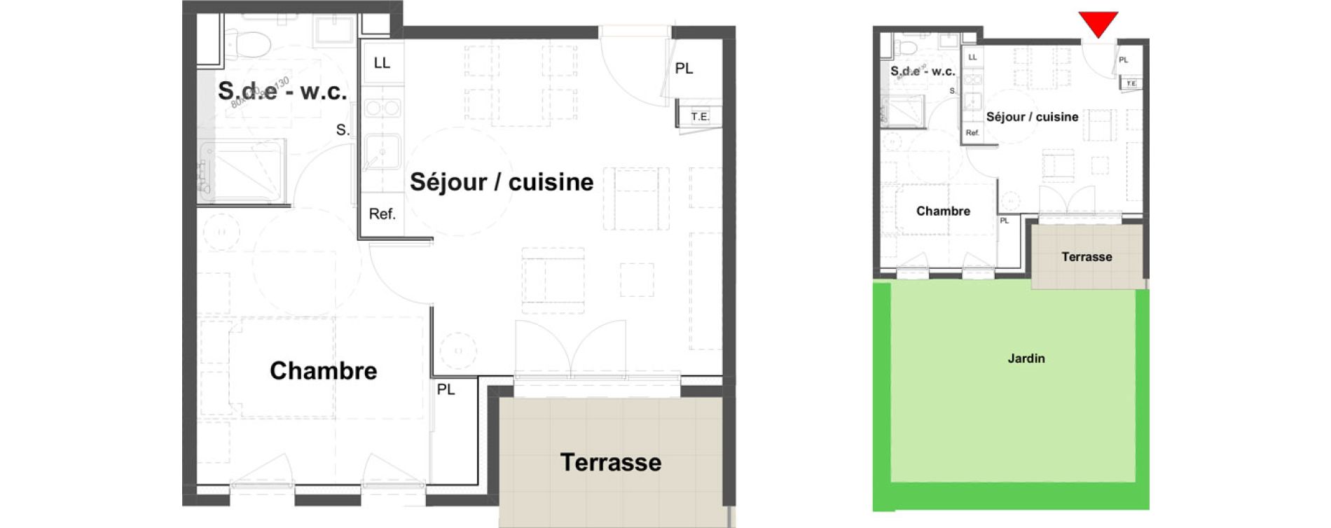 Appartement T2 meubl&eacute; de 38,92 m2 &agrave; Belley Centre