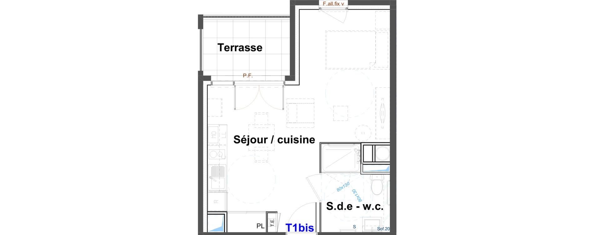 Appartement T1 meubl&eacute; de 30,79 m2 &agrave; Belley Centre