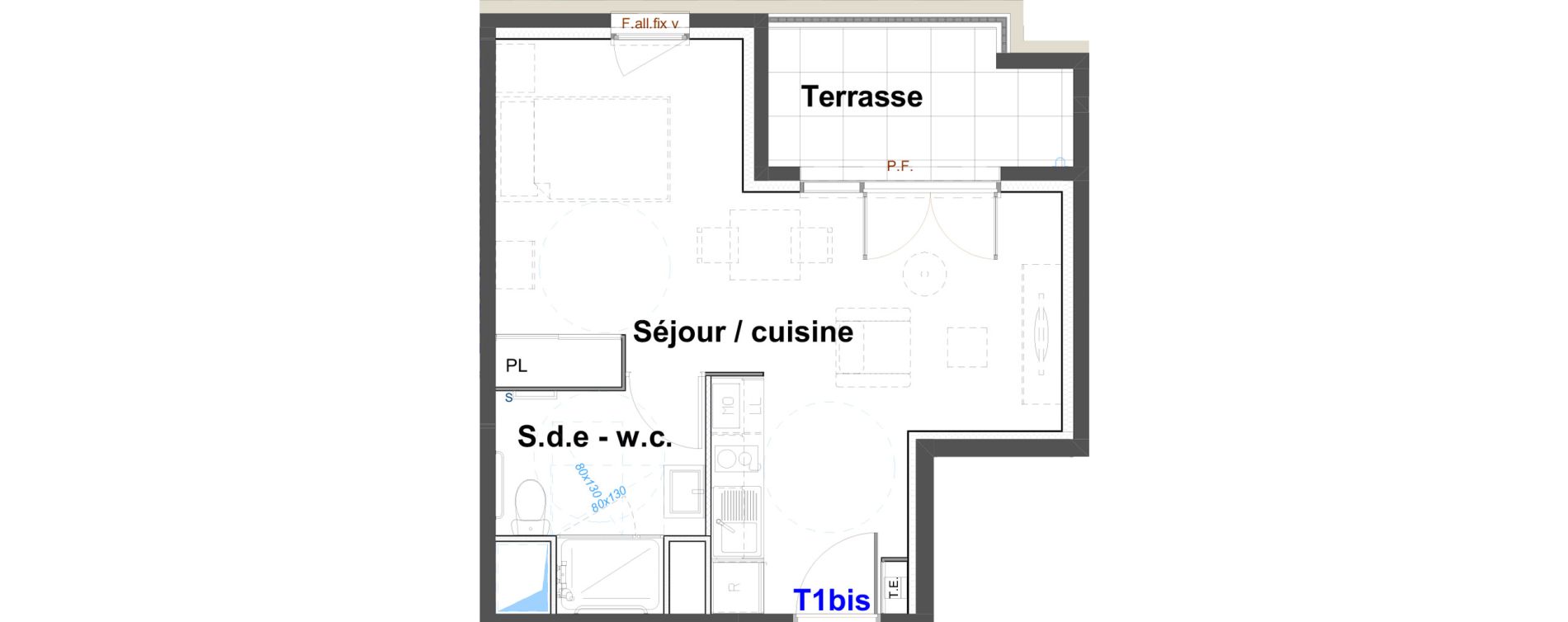 Appartement T1 meubl&eacute; de 30,92 m2 &agrave; Belley Centre