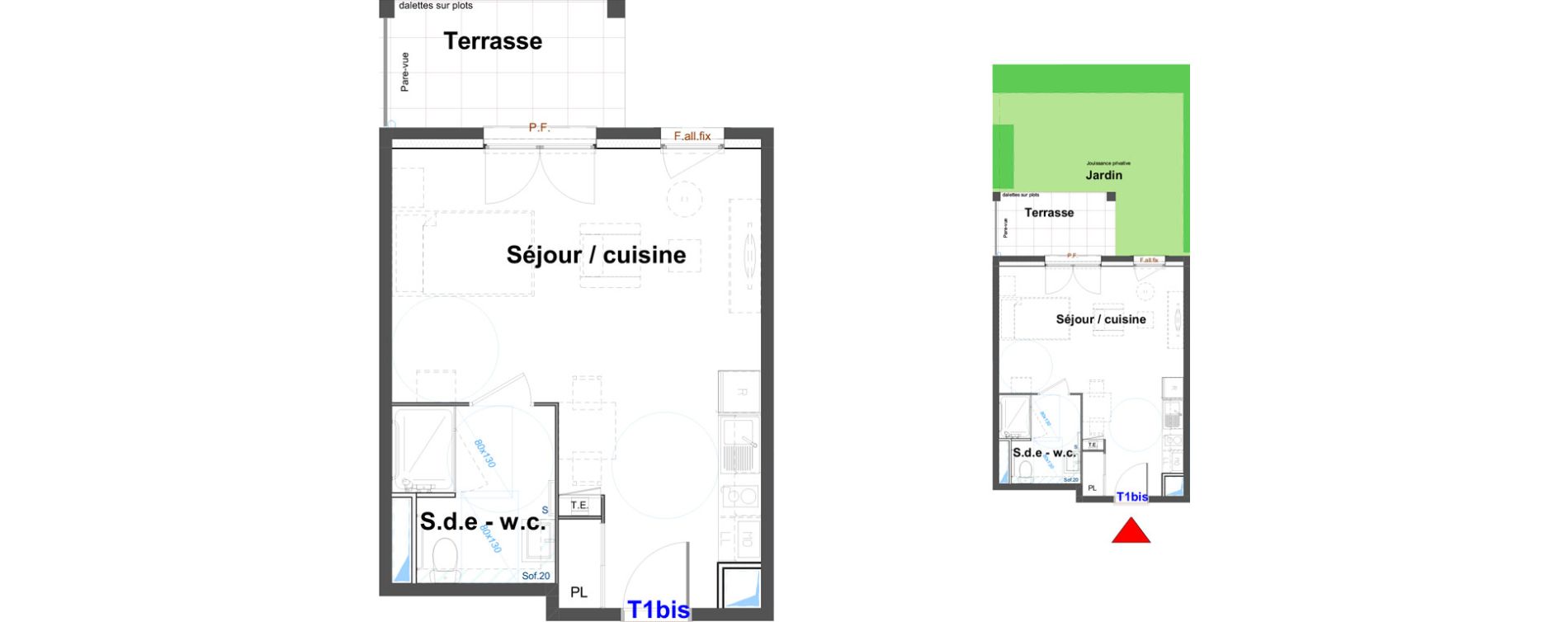 Appartement T1 meubl&eacute; de 31,46 m2 &agrave; Belley Centre