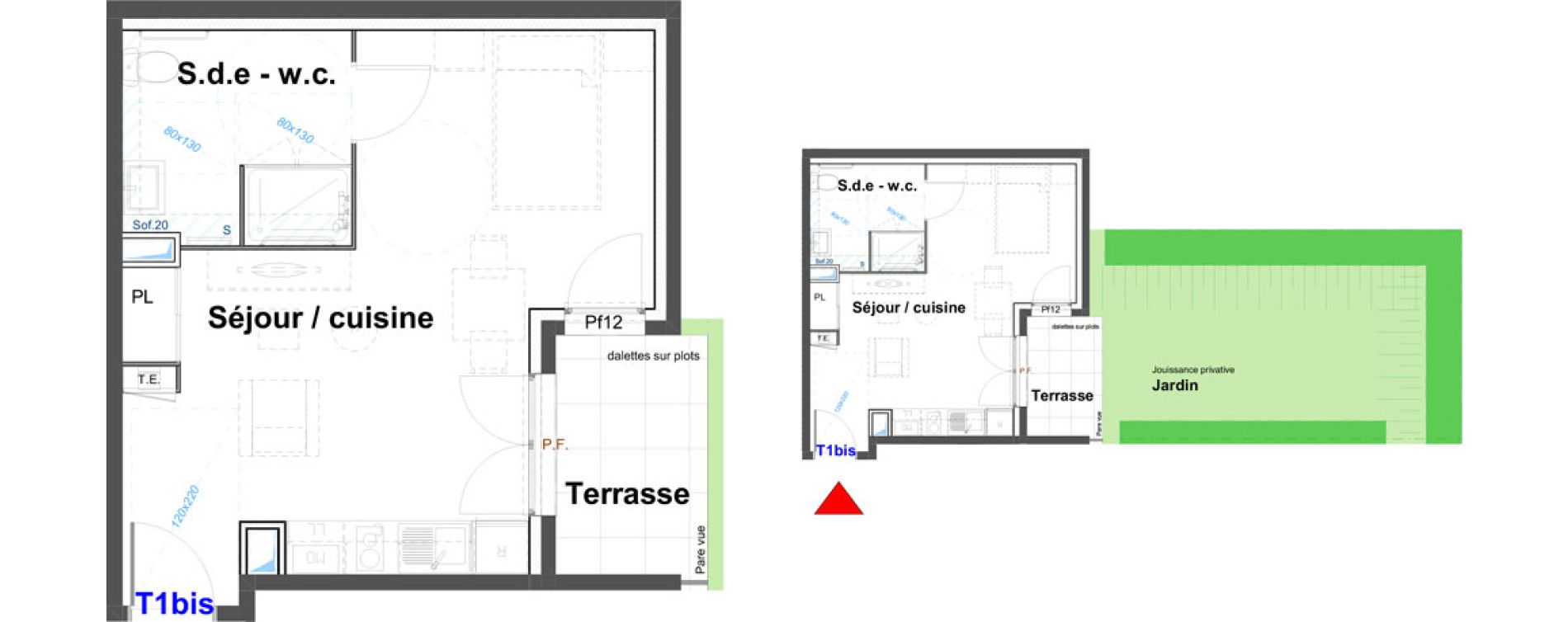 Appartement T1 meubl&eacute; de 31,33 m2 &agrave; Belley Centre