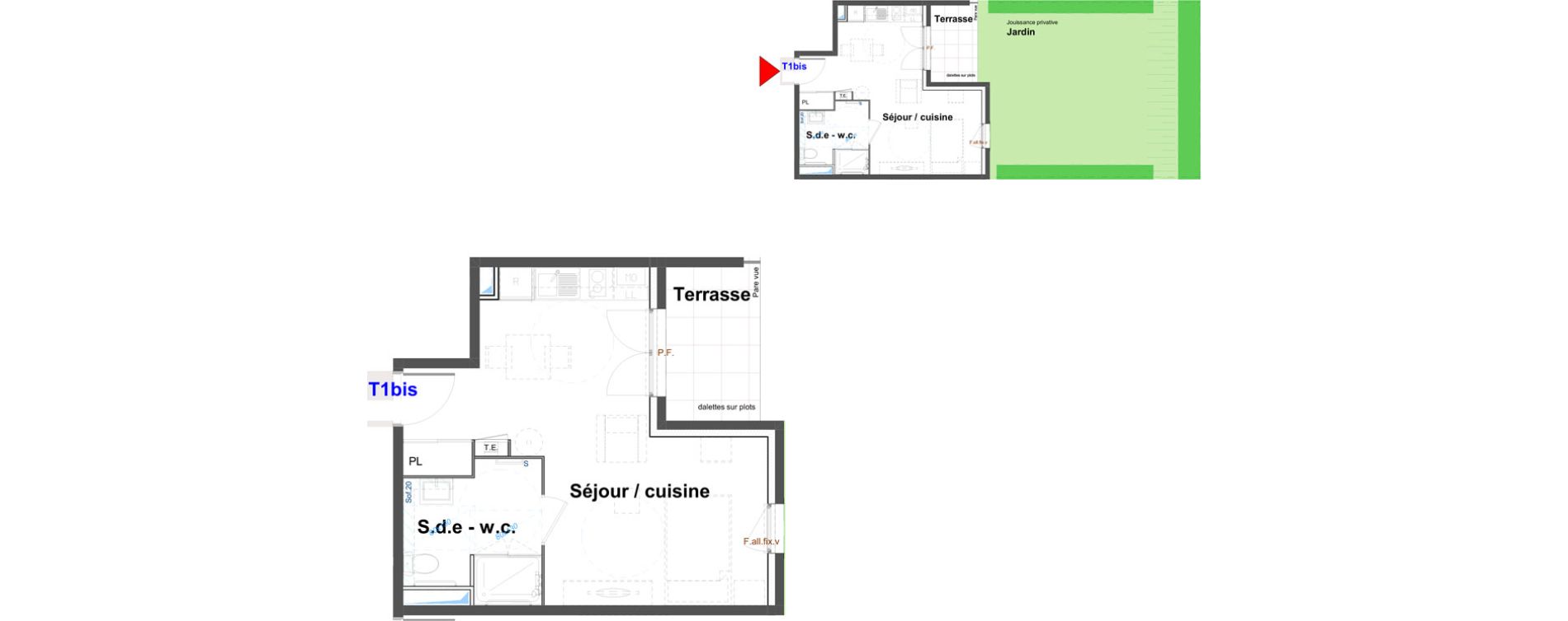 Appartement T1 meubl&eacute; de 29,93 m2 &agrave; Belley Centre