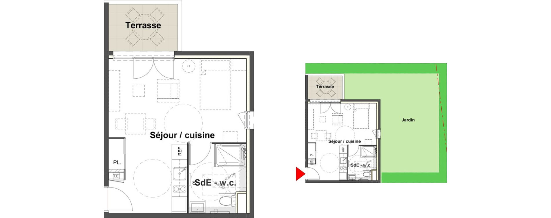 Appartement T1 meubl&eacute; de 31,59 m2 &agrave; Belley Centre