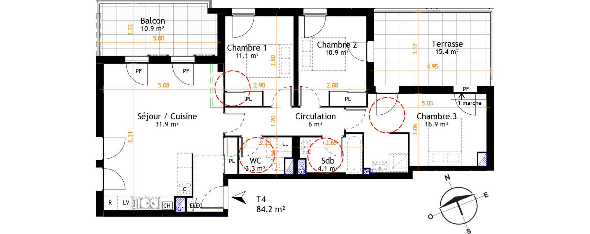 Appartement T4 de 84,20 m2 &agrave; Belley Centre