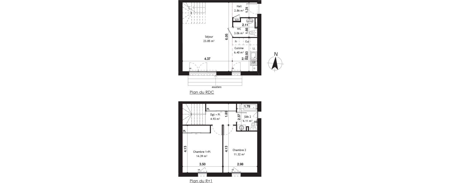 Duplex T3 de 70,92 m2 &agrave; Beynost Centre
