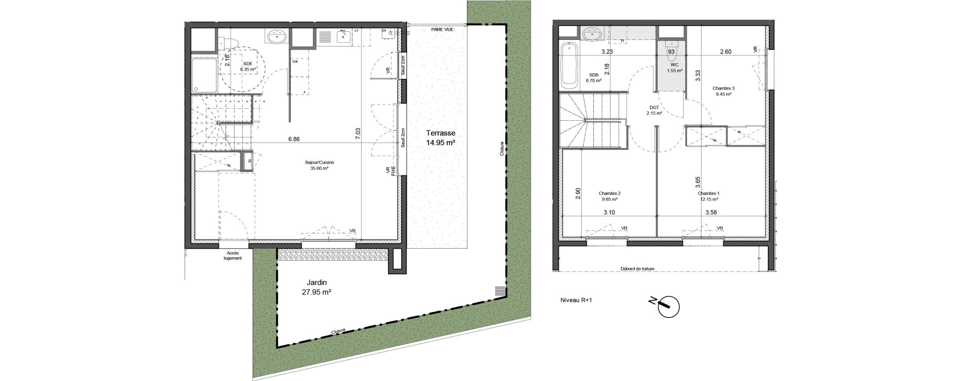 Appartement T4 de 83,60 m2 &agrave; Beynost Centre