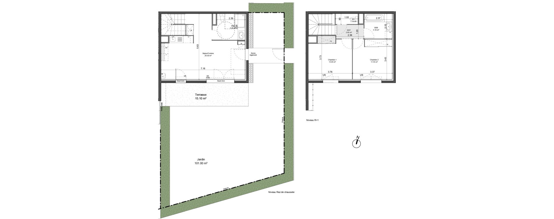 Appartement T3 de 69,45 m2 &agrave; Beynost Centre