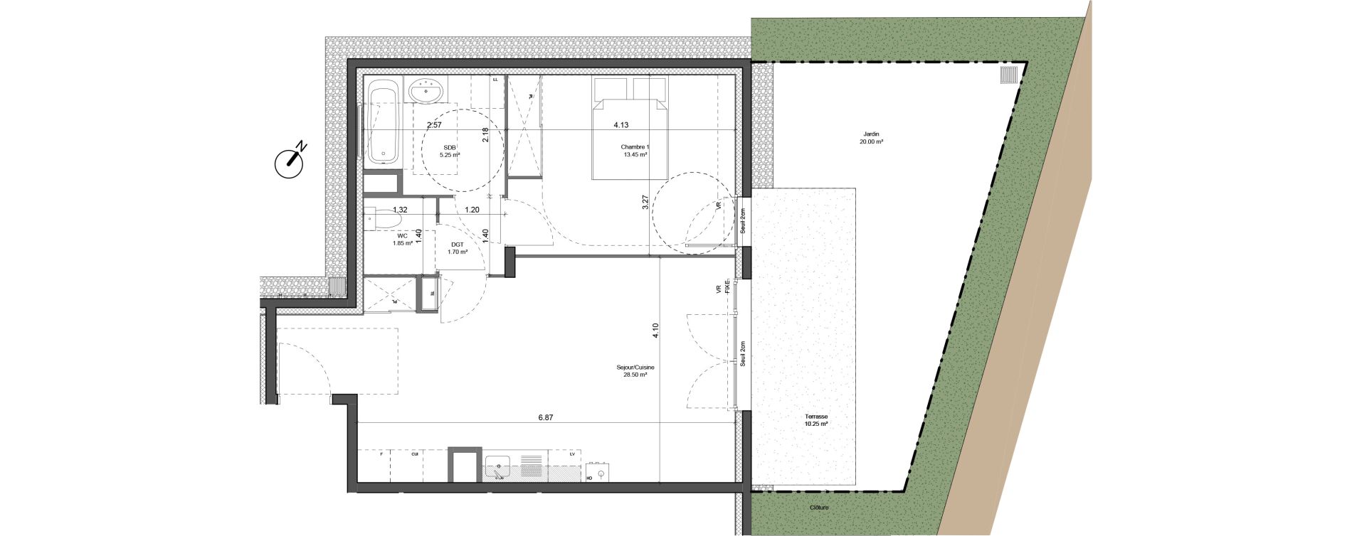 Appartement T2 de 50,80 m2 &agrave; Beynost Centre