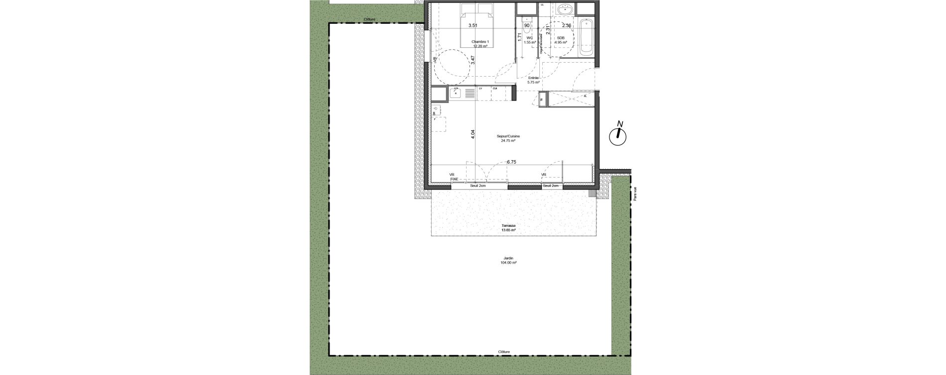 Appartement T2 de 49,20 m2 &agrave; Beynost Centre