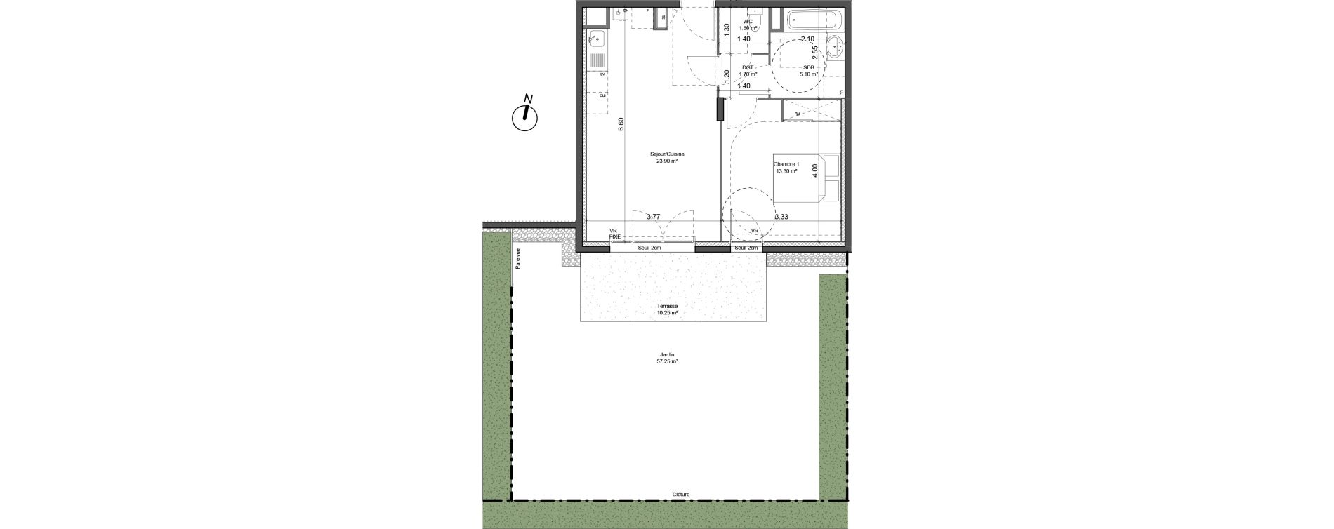 Appartement T2 de 45,75 m2 &agrave; Beynost Centre