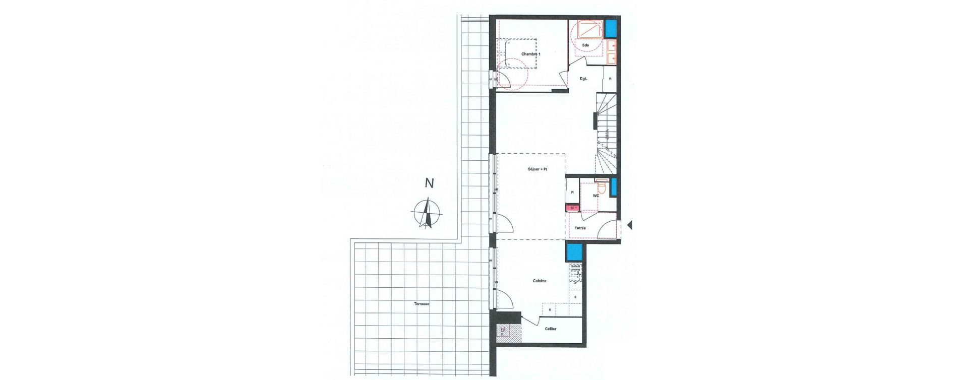 Duplex T5 de 121,84 m2 &agrave; Bourg-En-Bresse Prefecture