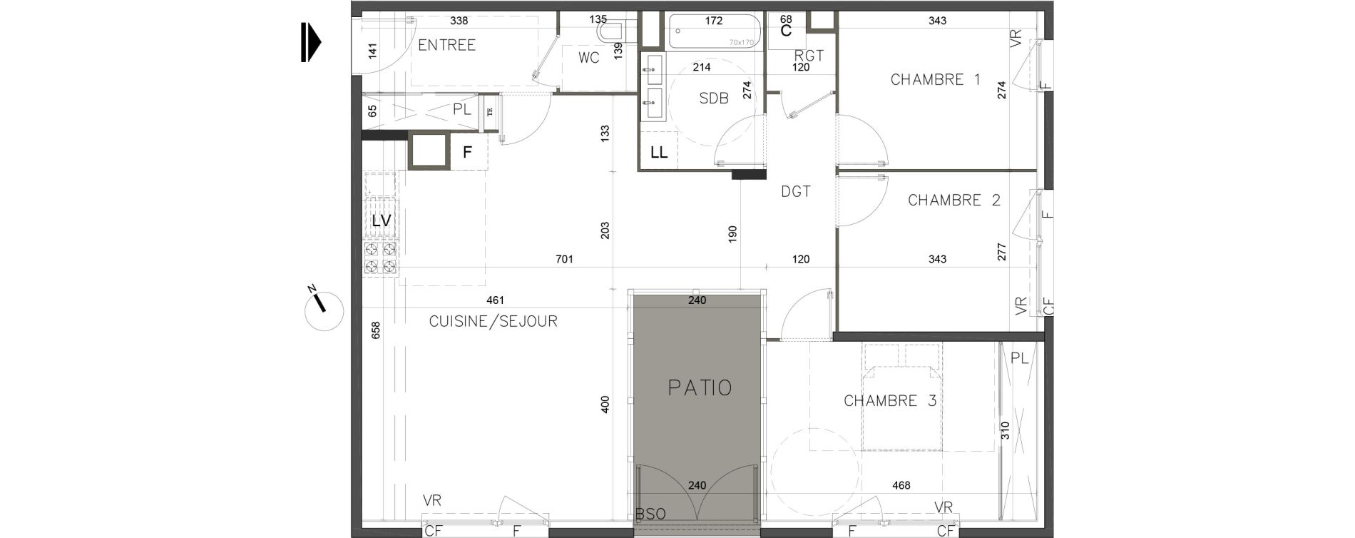 Appartement T4 de 99,00 m2 &agrave; Bourg-En-Bresse Centre