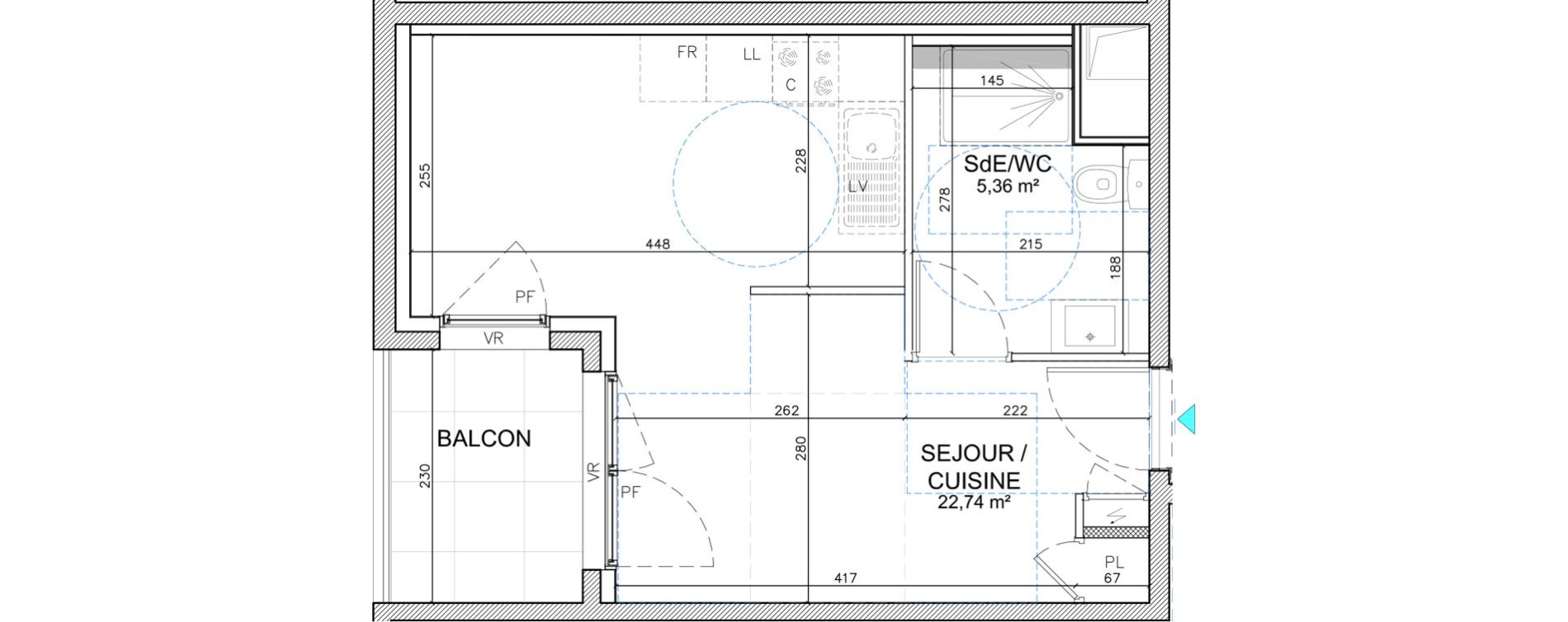 Studio de 28,10 m2 &agrave; Bourg-En-Bresse Citadelle - gare