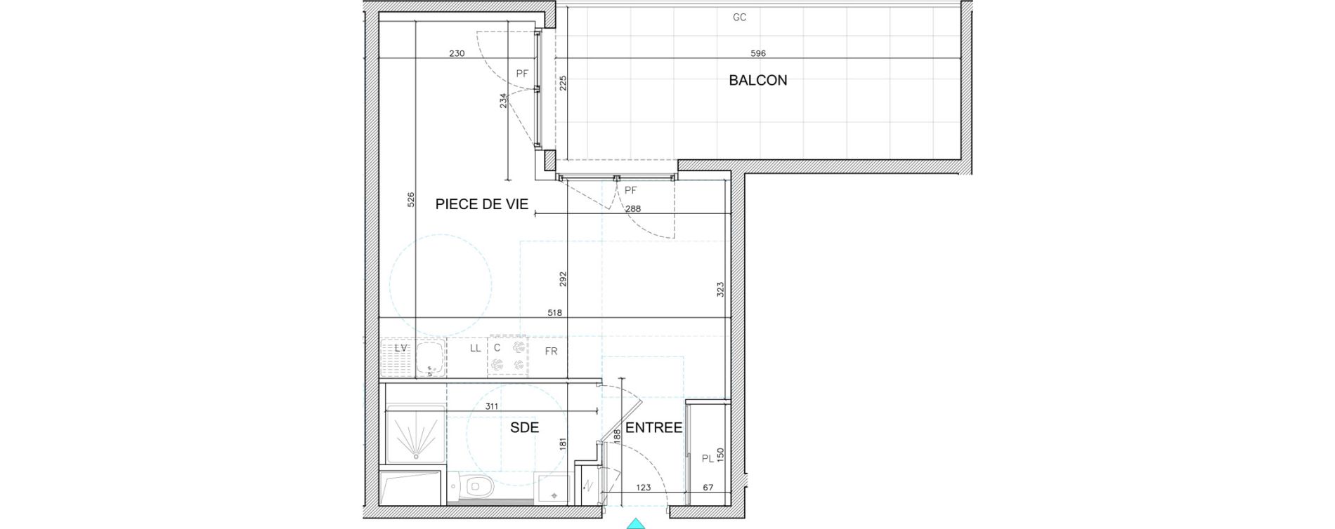 Studio de 28,90 m2 &agrave; Bourg-En-Bresse Citadelle - gare