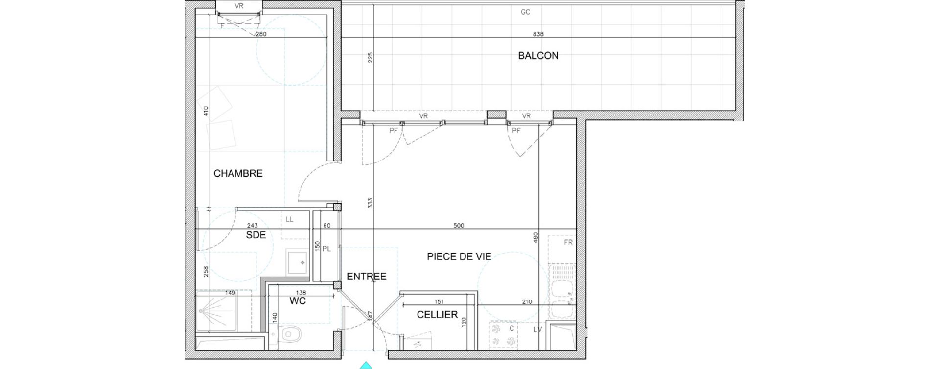 Appartement T2 de 42,85 m2 &agrave; Bourg-En-Bresse Citadelle - gare