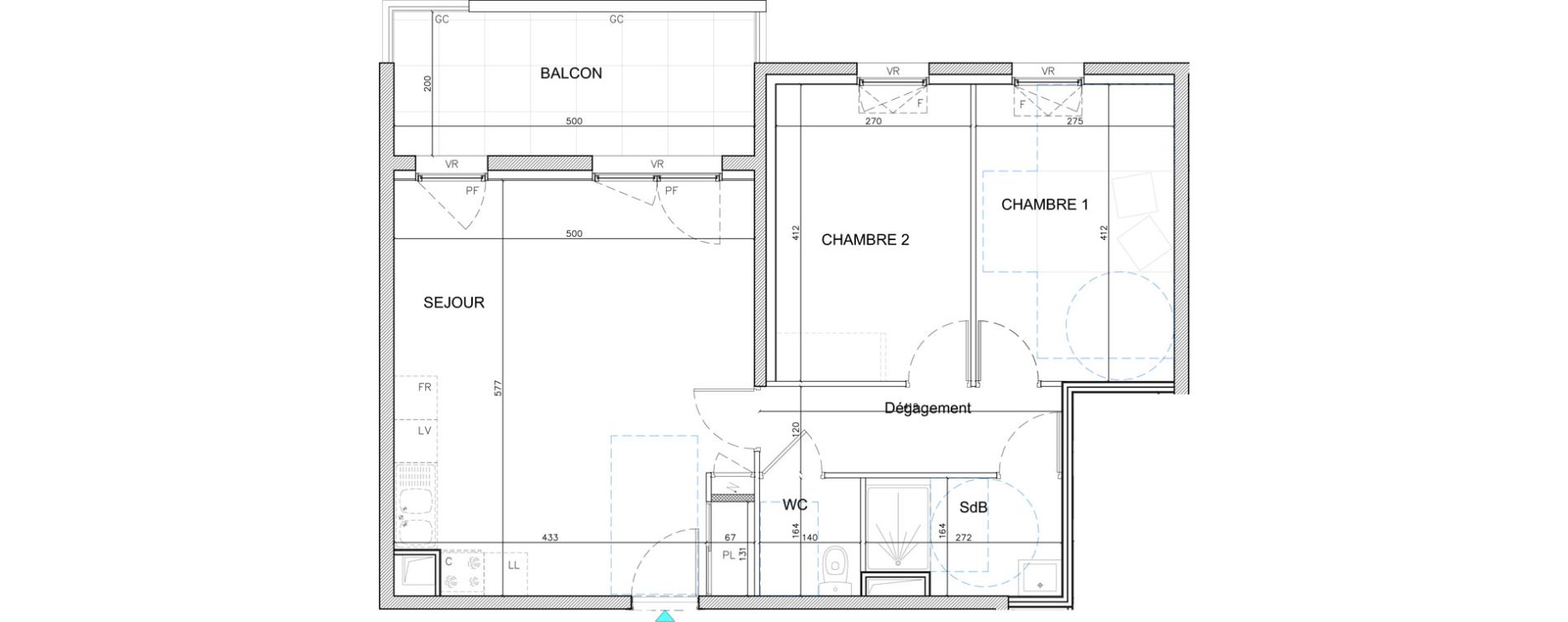 Appartement T3 de 62,09 m2 &agrave; Bourg-En-Bresse Citadelle - gare