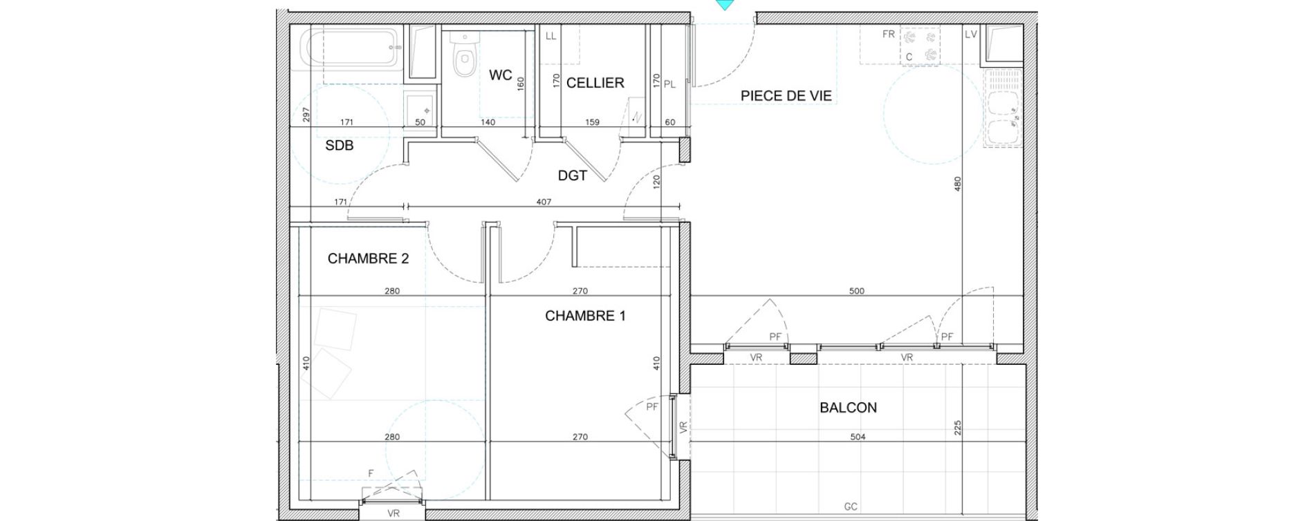 Appartement T3 de 62,41 m2 &agrave; Bourg-En-Bresse Citadelle - gare