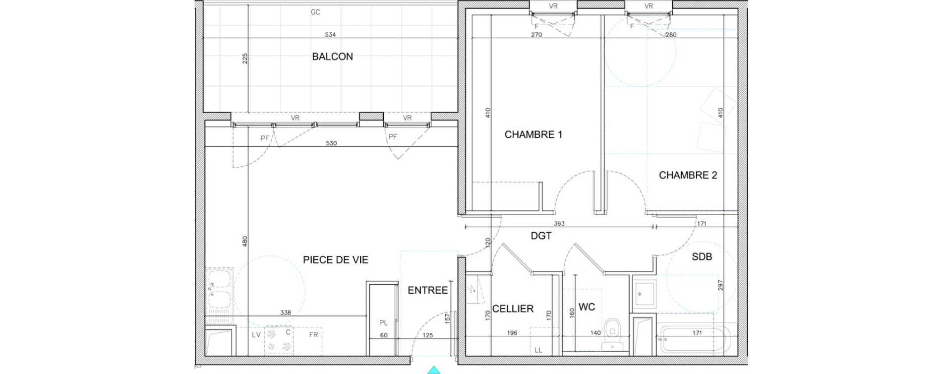 Appartement T3 de 63,14 m2 &agrave; Bourg-En-Bresse Citadelle - gare