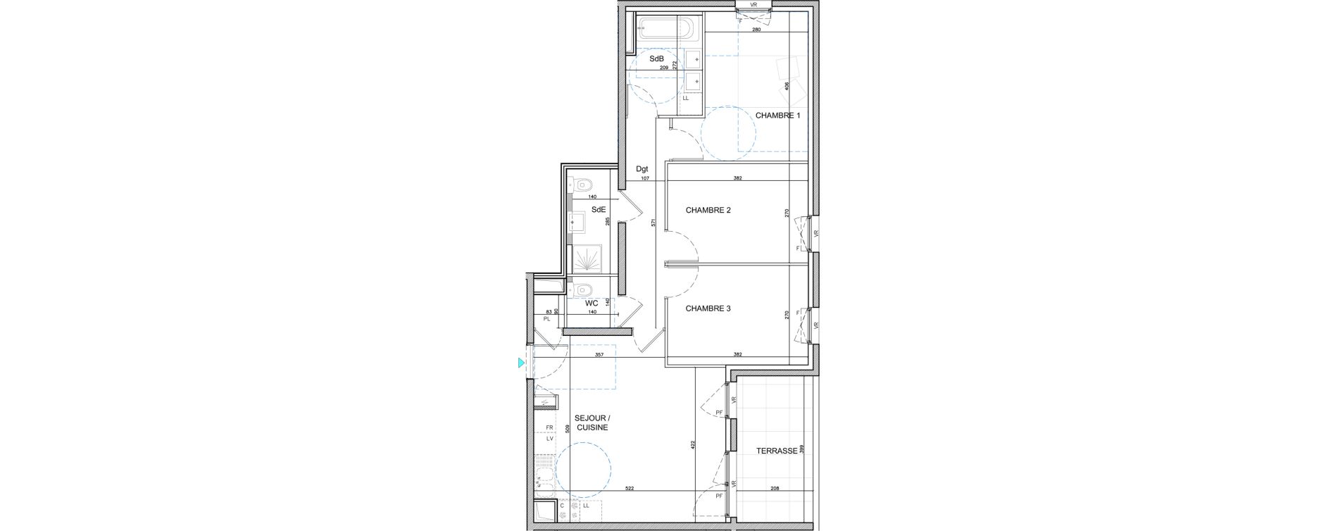 Appartement T4 de 75,84 m2 &agrave; Bourg-En-Bresse Citadelle - gare