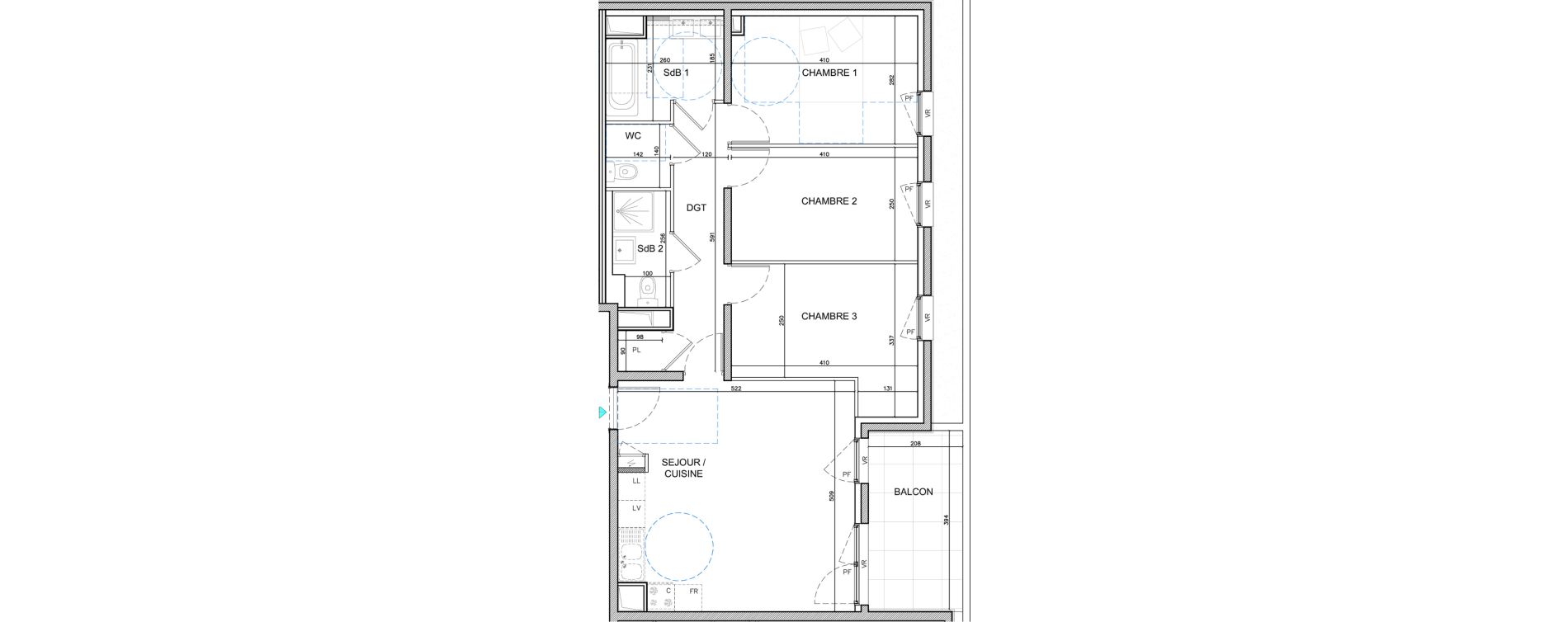 Appartement T4 de 76,85 m2 &agrave; Bourg-En-Bresse Citadelle - gare